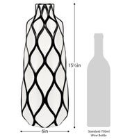 Abstract Lattice Outline 15.5 Inch Tall Ceramic Vase - Central Designs