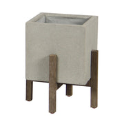Patio Square Standing Pot - Natural Stone - Central Designs