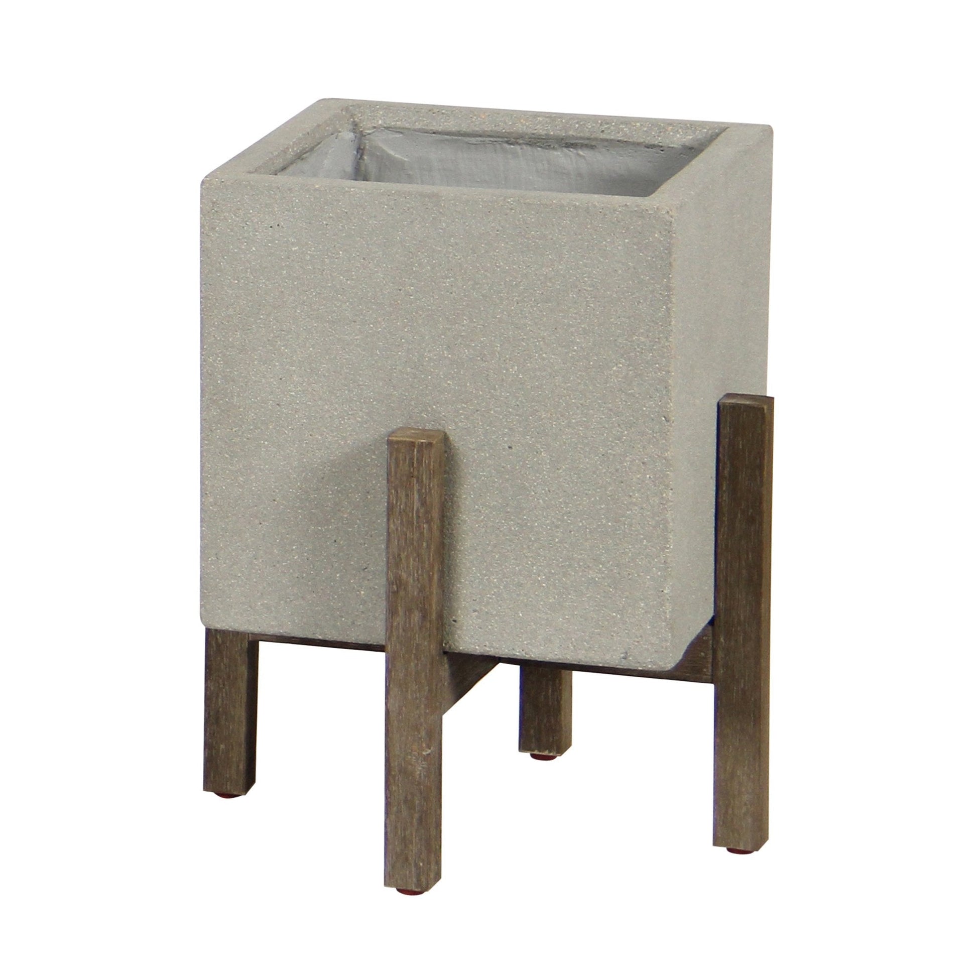 Patio Square Standing Pot - Natural Stone - Central Designs