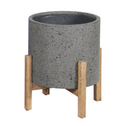 Patio Round Standing Pot - Grey Stone - Central Designs