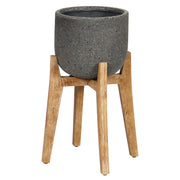 Patio Small Round Standing Pot - Grey Stone - Central Designs