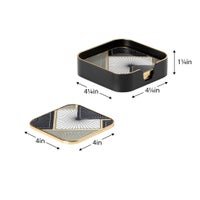 Savoy Gold Trim 4 Piece Square Coaster Set - Radiant Tile - Central Designs