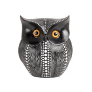Debossed Dotted Horned Owl Resin Sculpture - Black - Central Designs