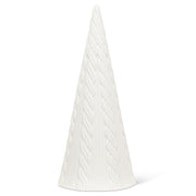 Lg Cabled Cone Tree - Matte Wht - 10"H - Central Designs