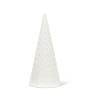 Md Cabled Cone Tree - Matte Wht - 8"H - Central Designs