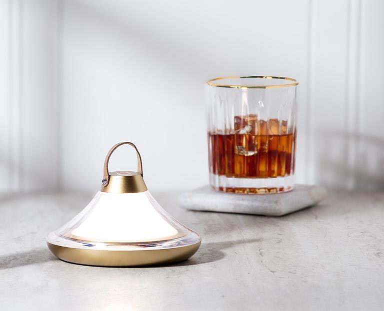 Low Bell Shape LED Light - Gold - 2.5"H - Central Designs