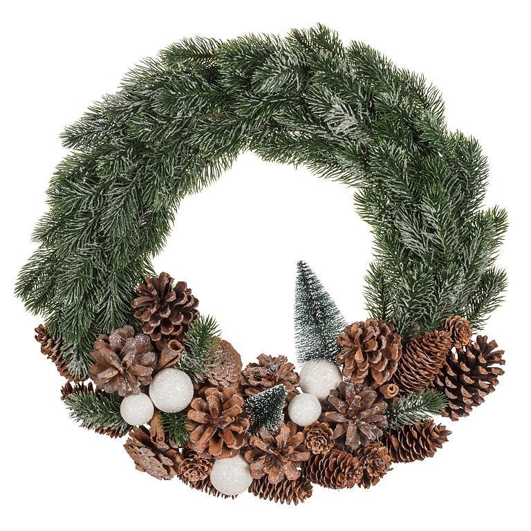 Pinecone & Tree Fir Wreath - 17"D - Central Designs