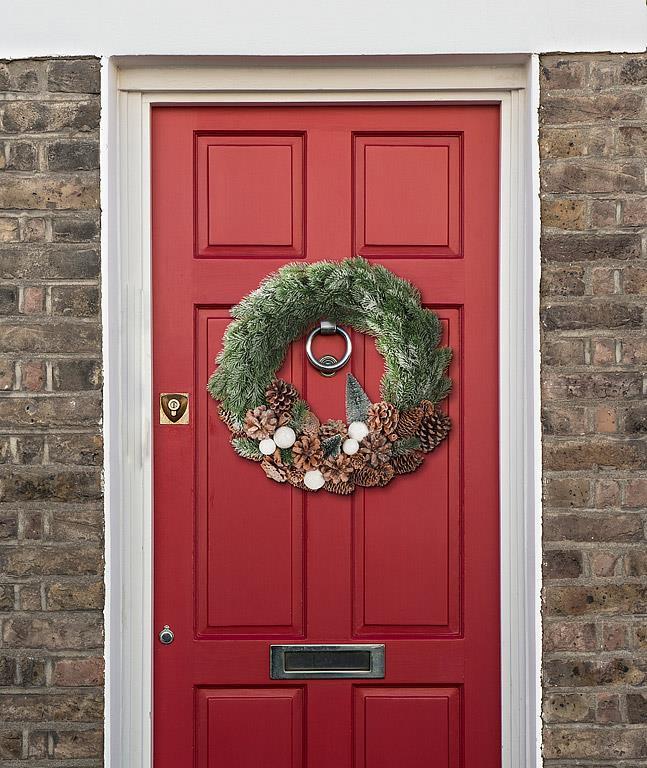 Pinecone & Tree Fir Wreath - 17"D - Central Designs