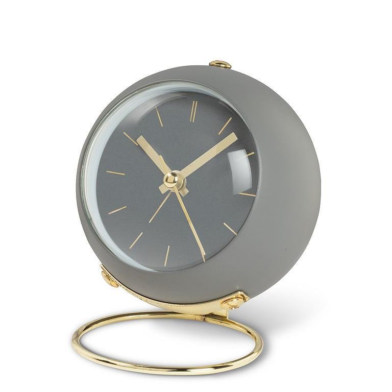 Ball Alarm Clock w/Loop Stand - Grey - 4"H - Central Designs