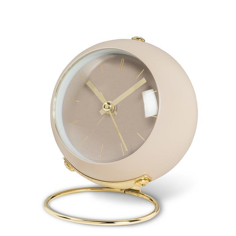 Ball Alarm Clock w/Loop Stand - Taupe - 4"H - Central Designs