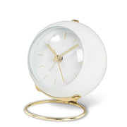 Ball Alarm Clock w/Loop Stand - White - 4"H - Central Designs