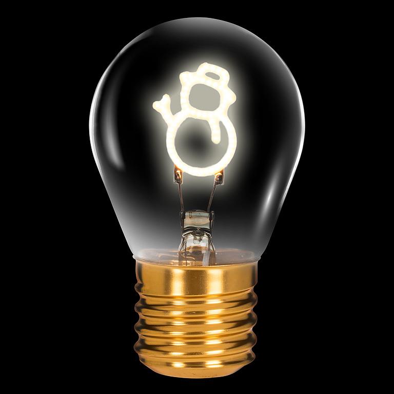 Snowman Neon LED Lightbulb - Wht - 4.5"H - Central Designs