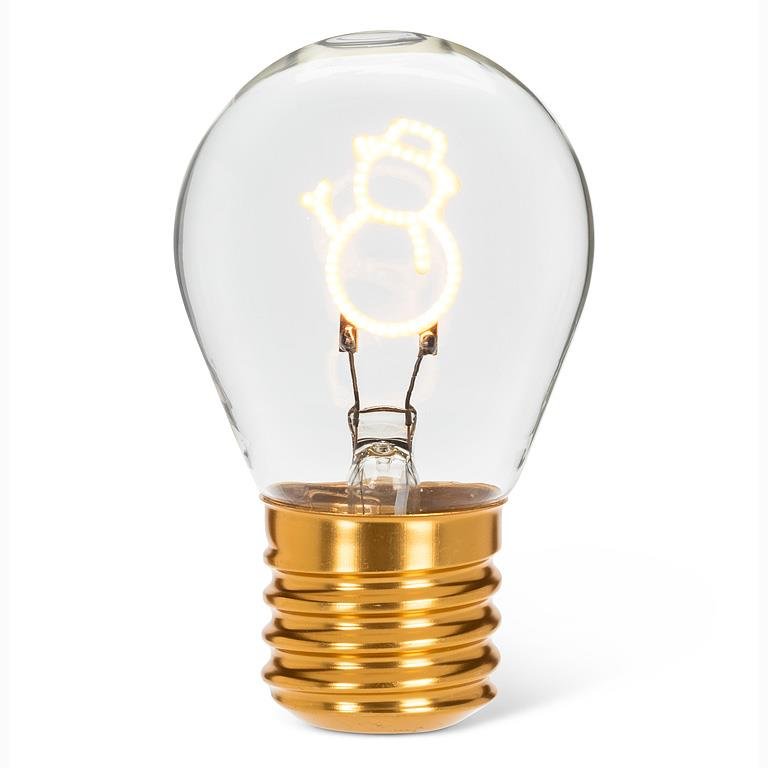 Snowman Neon LED Lightbulb - Wht - 4.5"H - Central Designs