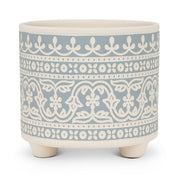 Lg Blue Stencil Planter - 6"H - Central Designs