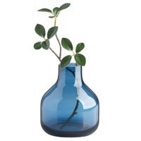 Beau Mini Bottle 5 Inch Tall Glass Vase - Blue - Central Designs