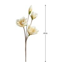 Desert Four Bloom Magnolia 41 Inch Length Stem - Yellow - Central Designs