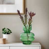 Riva Multi Bulb Green Glass 8 Inch Tall Vase - Central Designs