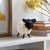 MODWOOL Felt Ball 3.5 Inch Tall Sheep Decor - White - Central Designs