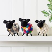 MODWOOL Felt Ball 3.5 Inch Tall Sheep Decor - White - Central Designs