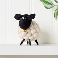 MODWOOL Felt Ball 3.5 Inch Tall Sheep Decor - White - Central Designs