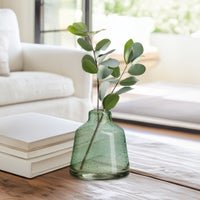 Marina Tapered Gold Bubble 6 Inch Tall Glass Vase - Light Green - Central Designs