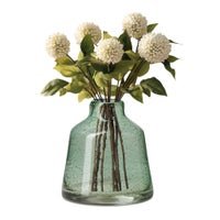 Marina Tapered Gold Bubble 6 Inch Tall Glass Vase - Light Green - Central Designs