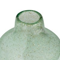Marina Tapered Gold Bubble 6 Inch Tall Glass Vase - Light Green - Central Designs