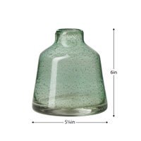Marina Tapered Gold Bubble 6 Inch Tall Glass Vase - Light Green - Central Designs