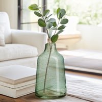Marina Tapered Gold Bubble 10 Inch Tall Glass Vase - Light Green - Central Designs