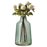 Marina Tapered Gold Bubble 10 Inch Tall Glass Vase - Light Green - Central Designs