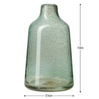 Marina Tapered Gold Bubble 10 Inch Tall Glass Vase - Light Green - Central Designs