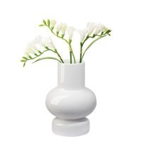 Sintra Single Bulb 8 Inch Tall Ceramic Vase - Shiny White - Central Designs