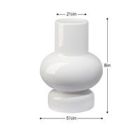 Sintra Single Bulb 8 Inch Tall Ceramic Vase - Shiny White - Central Designs