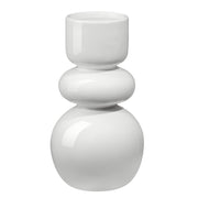 Sintra Double Bulb 10 Inch Tall Ceramic Vase - Shiny White - Central Designs