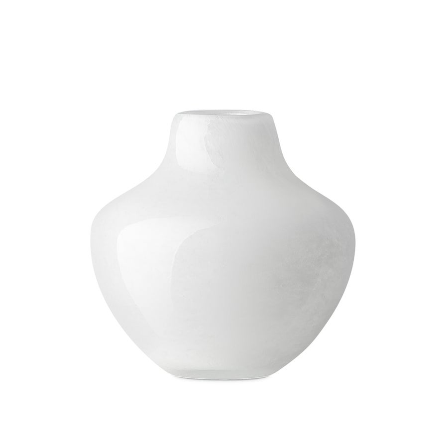 Opaque Gourd 4 Inch Tall Glass Vase - White - Central Designs