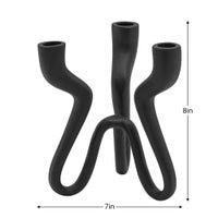 Trio Wavy Black Aluminum 8 Inch Tall Candle Holder - Central Designs