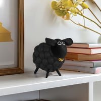 MODWOOL Felt Ball 3.5 Inch Tall Sheep Decor - Black - Central Designs