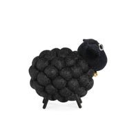 MODWOOL Felt Ball 3.5 Inch Tall Sheep Decor - Black - Central Designs