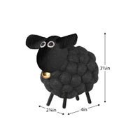 MODWOOL Felt Ball 3.5 Inch Tall Sheep Decor - Black - Central Designs
