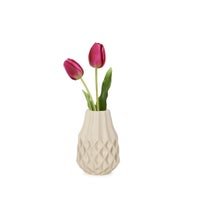 Pina Ceramic Matte White 7.5 Inch Tall Bulb Vase - Central Designs