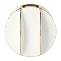 Talia Gold Trim Divide 8 Inch Ceramic Ball Vase - Central Designs