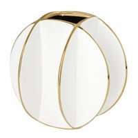 Talia Gold Trim Divide 8 Inch Ceramic Ball Vase - Central Designs