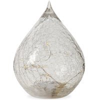 Teardrop Crackle Glass 6 Inch LED Decor Light with Timer - Clear - Central Designs