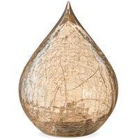Teardrop Crackle Glass 6 Inch LED Decor Light with Timer - Amber - Central Designs
