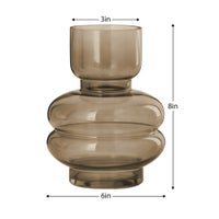 Riva Multi Bulb Brown Glass 8 Inch Tall Vase - Central Designs