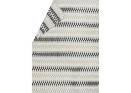 Jade Cotton Blanket in Grey Geometric Stripes