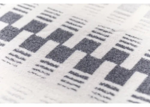 Jade Cotton Blanket in Grey Geometric Stripes