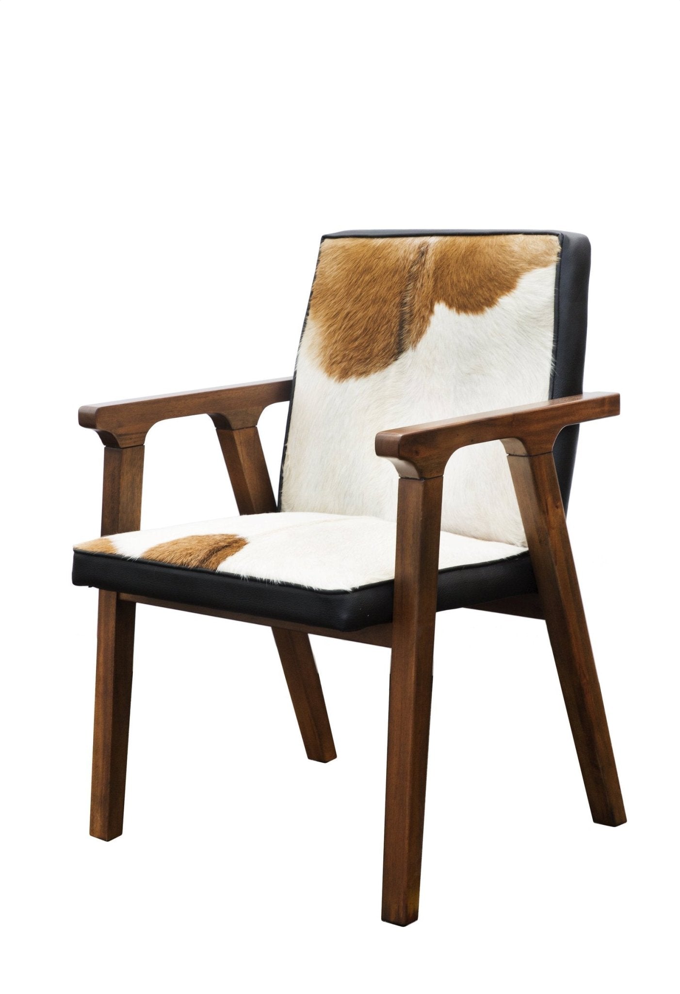 Rio Cool Armchair - Brown Mindi Oak, Leather/Goat Hair - Central Designs