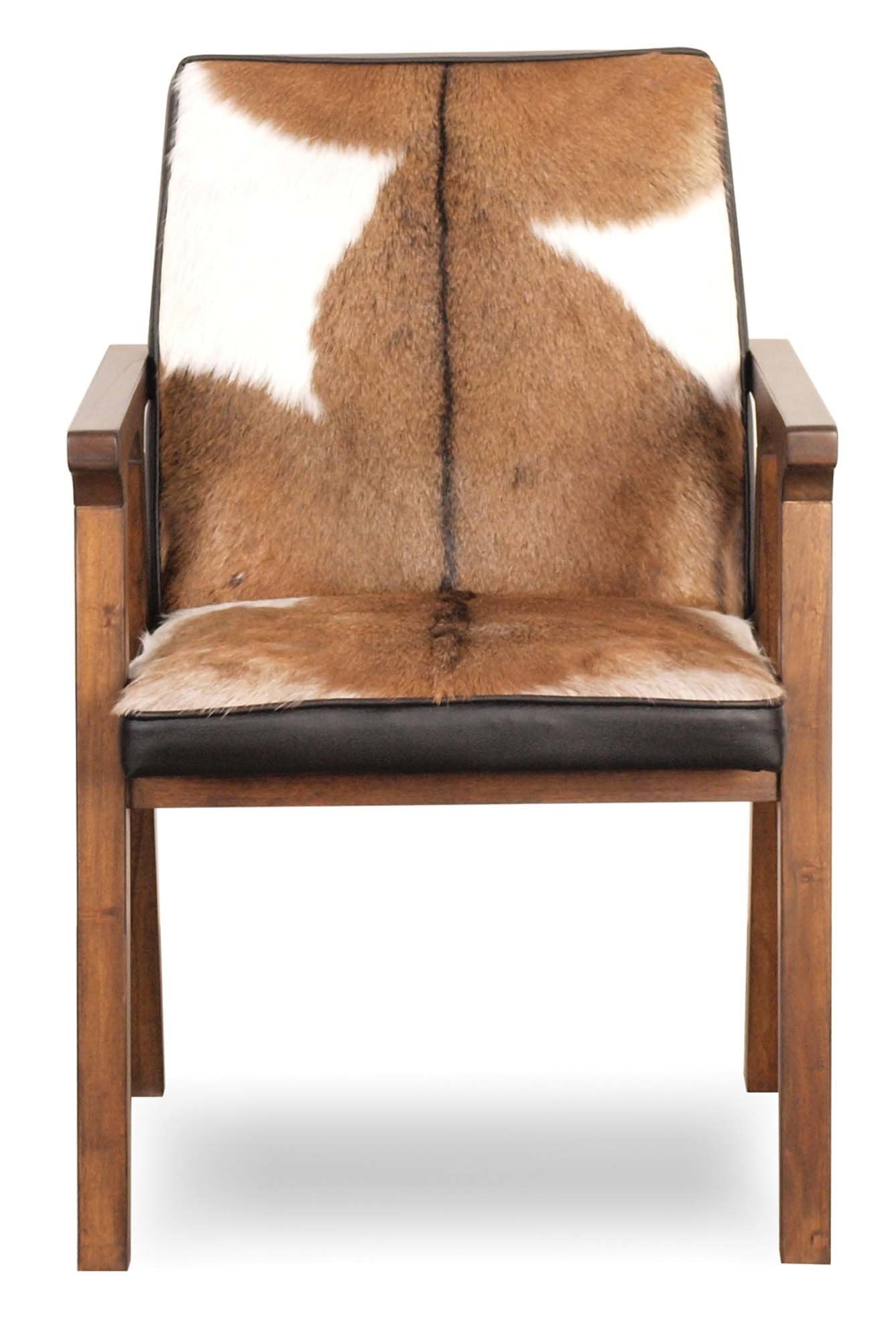 Rio Cool Armchair - Brown Mindi Oak, Leather/Goat Hair - Central Designs