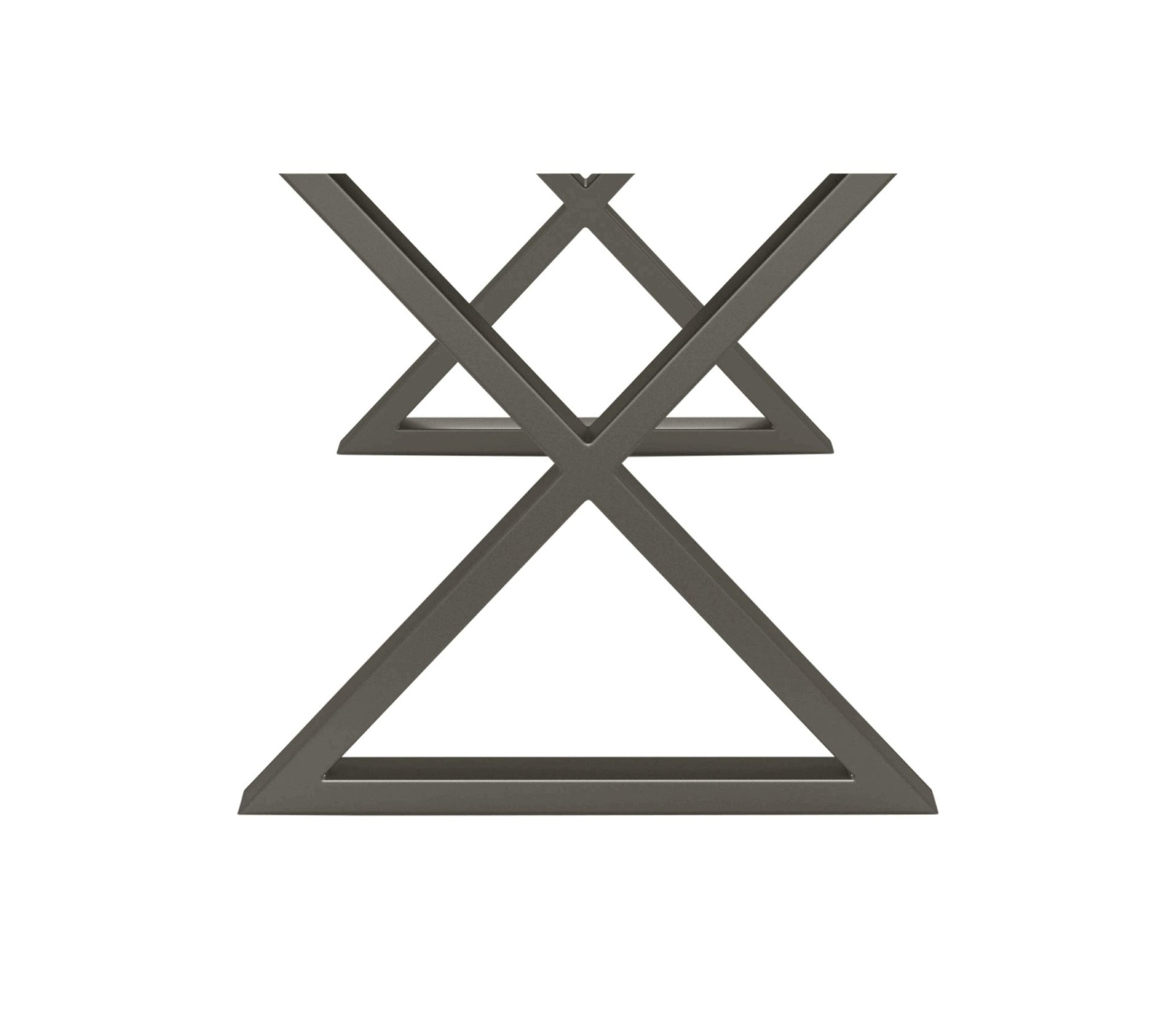 Brooks - X Dining Table Base - Set of 2 - Pewter - Central Designs